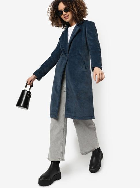 campus sutra blue longline coat