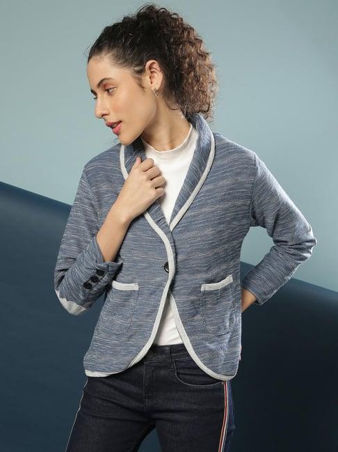 campus sutra blue other print jacket