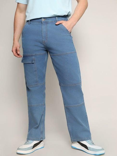 campus sutra blue regular fit jeans