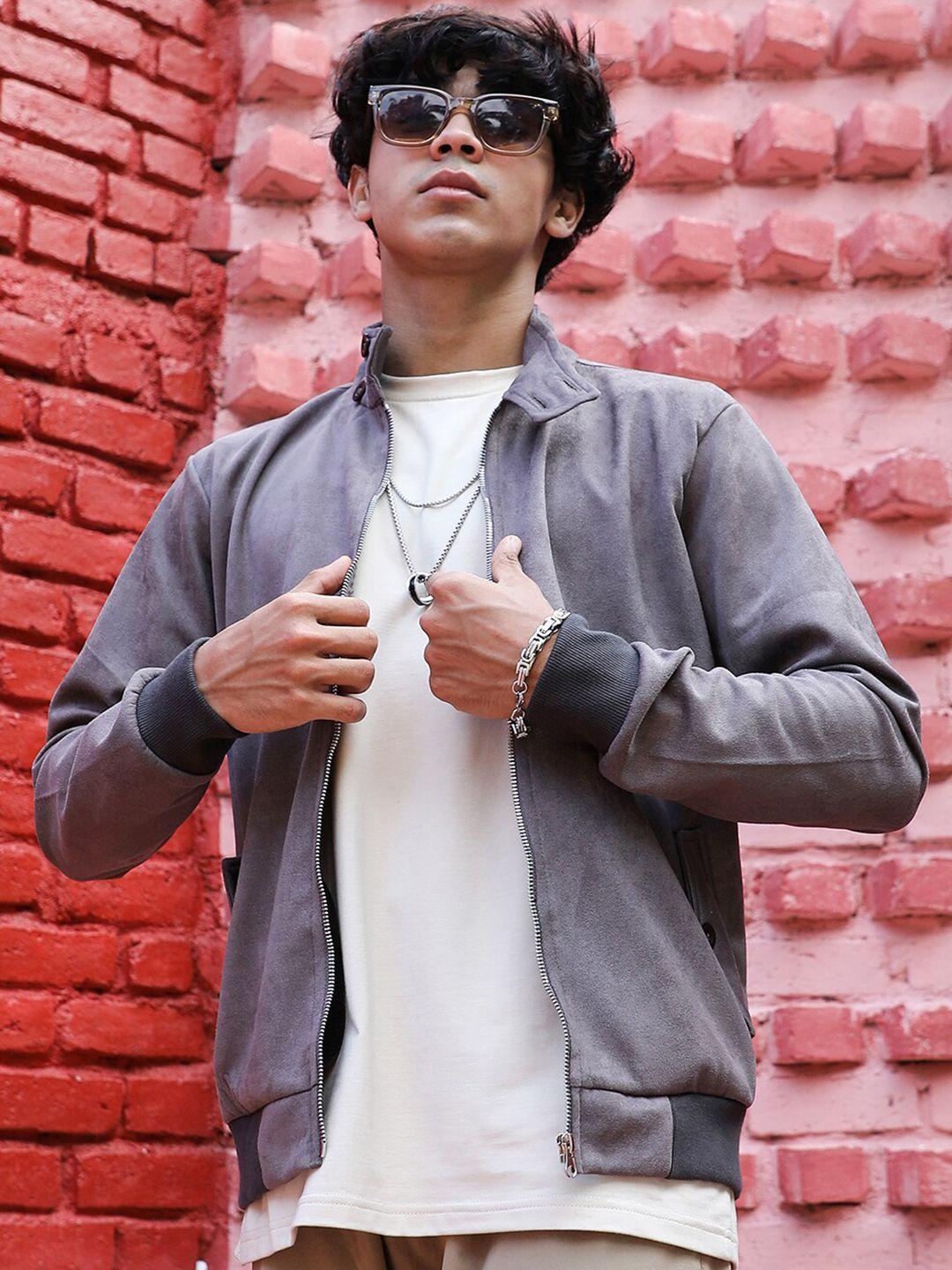 campus sutra brown suede windcheater bomber jacket