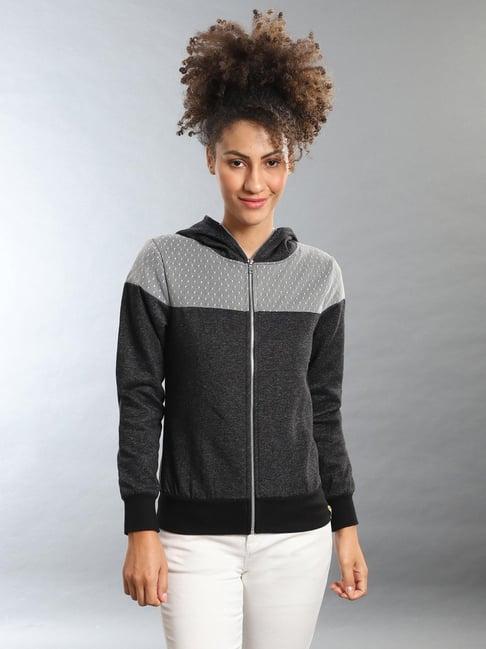 campus sutra charcoal regular fit hoodie