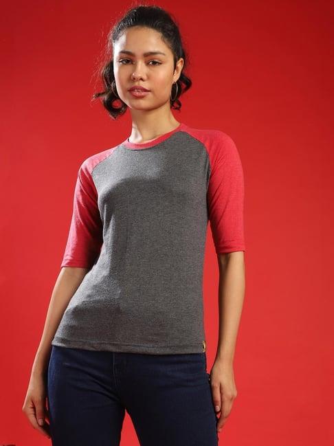 campus sutra charcoal regular fit top