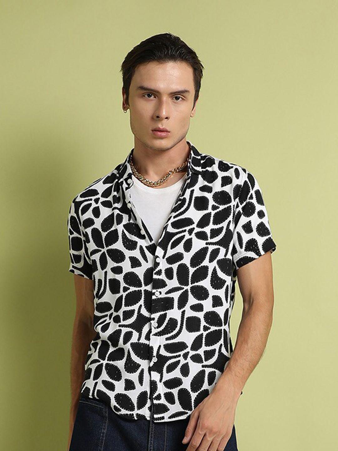 campus sutra classic abstract printed casual shirt