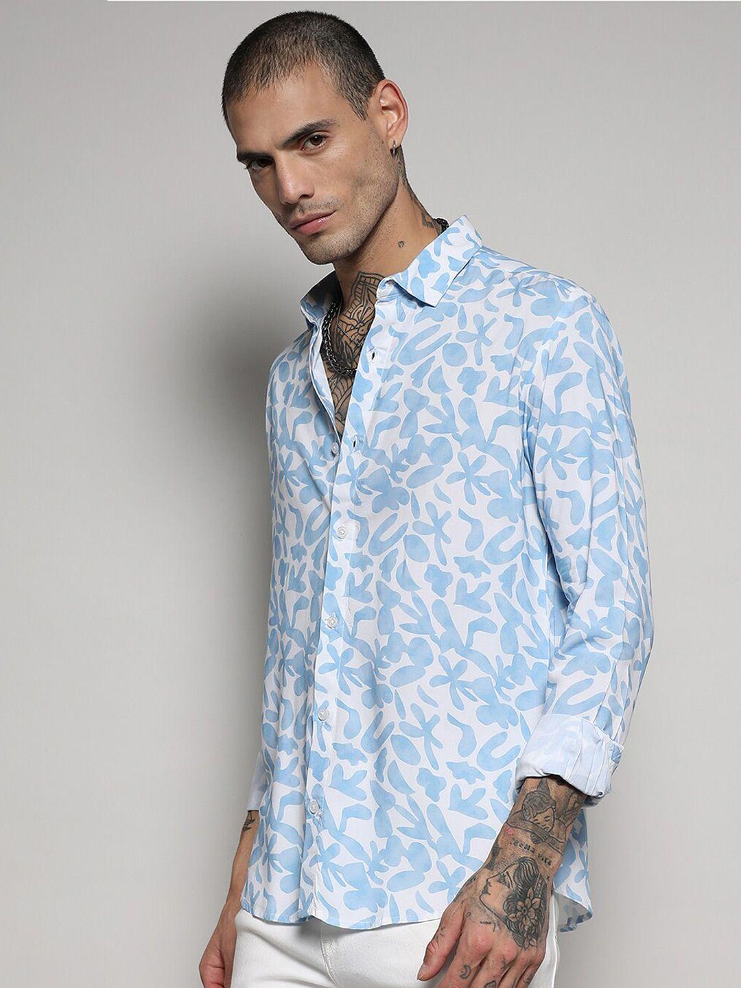 campus sutra classic abstract printed casual shirt