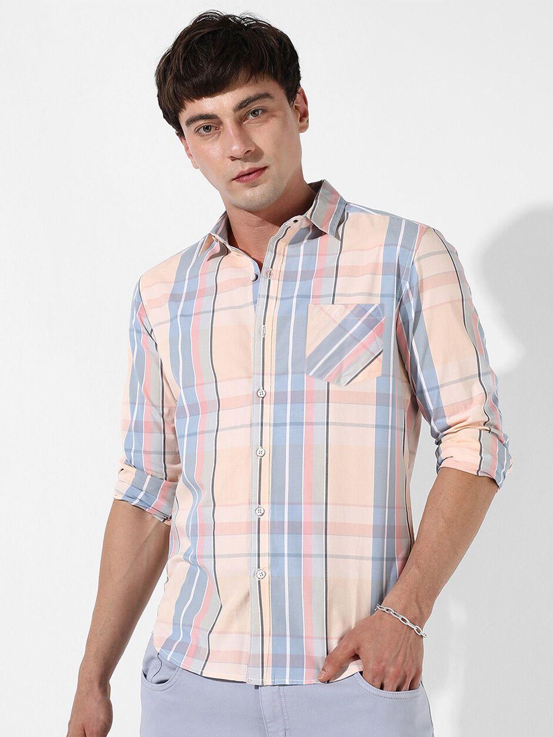 campus sutra classic checked cotton casual shirt