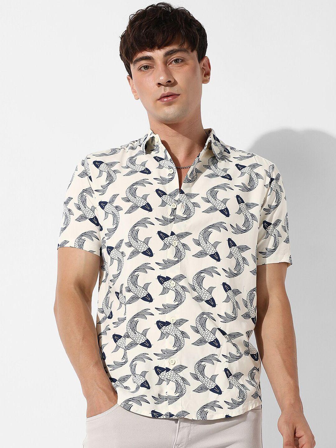 campus sutra classic conversational printed casual shirt