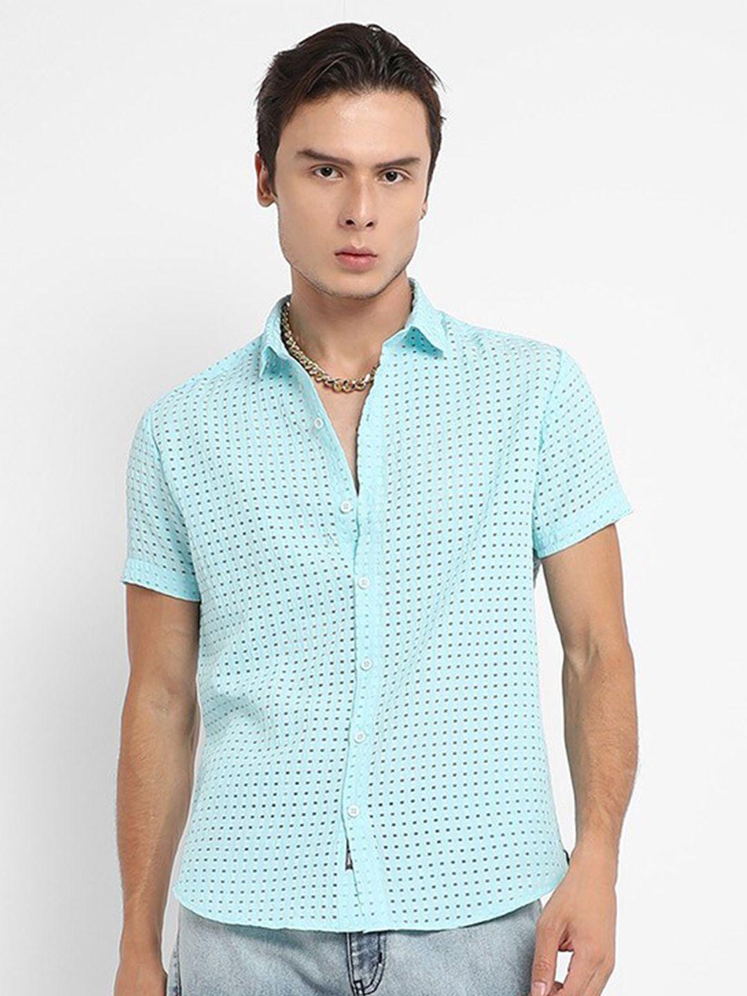 campus sutra classic fit self design casual shirt