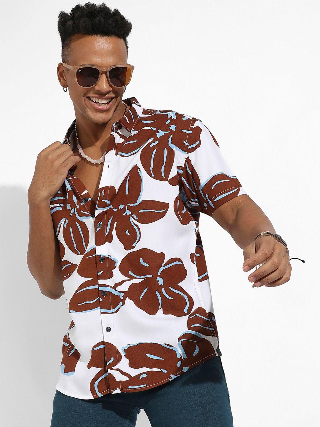 campus sutra classic floral printed casual shirt