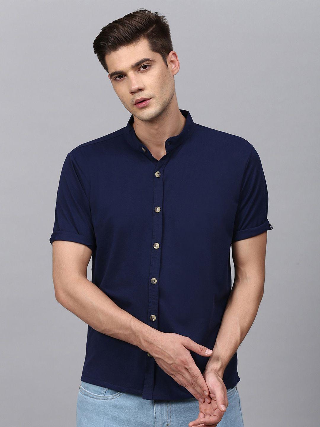 campus sutra classic mandarin collar casual shirt