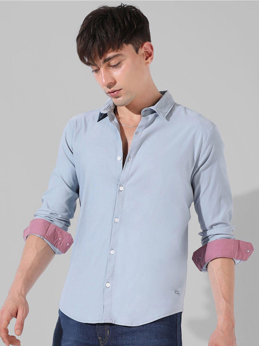 campus sutra classic spread collar cotton casual shirt