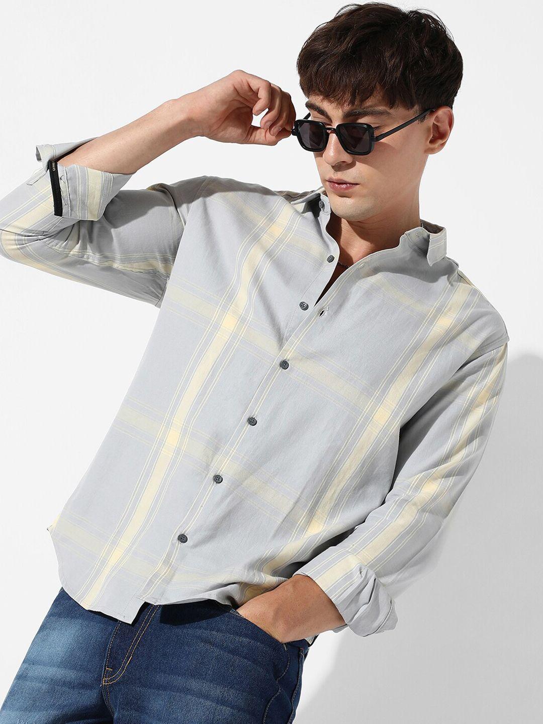 campus sutra classic striped cotton casual shirt