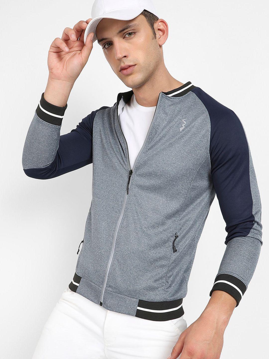 campus sutra colourblocked windcheater bomber jacket