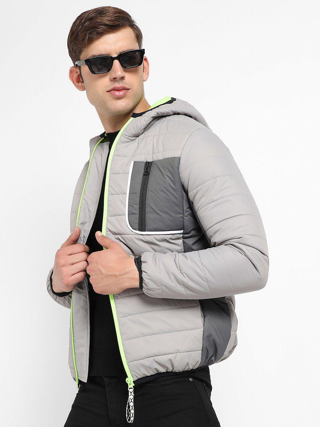 campus sutra colourblocked windcheater outdoor bomber jacket