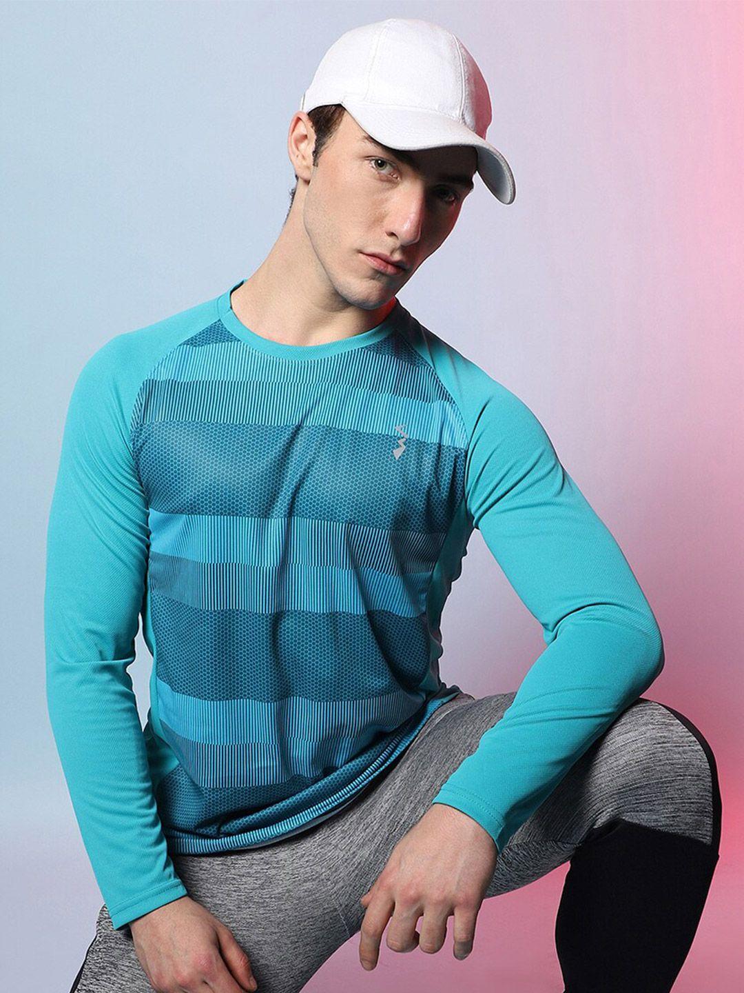 campus sutra dramatic striped activewear t-shirt