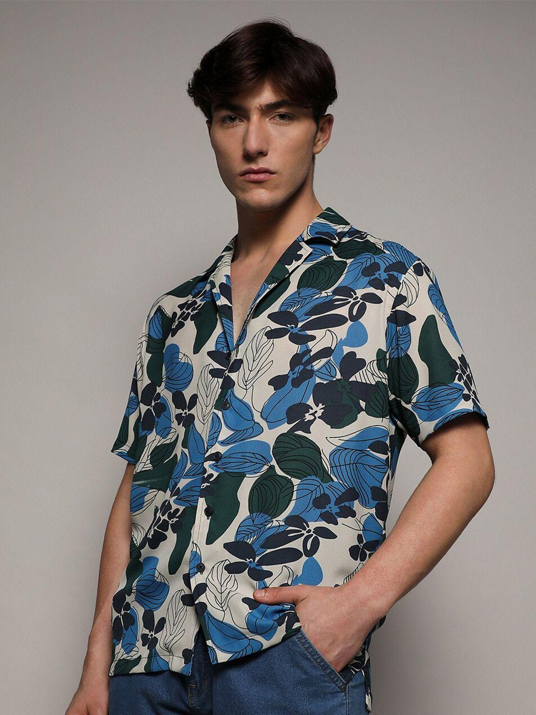 campus sutra floral opaque printed casual shirt