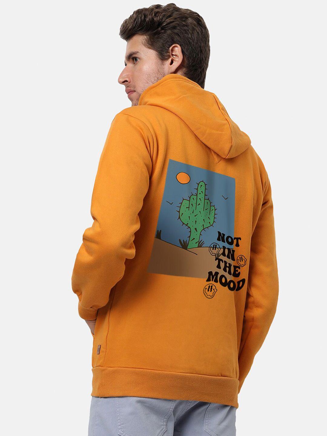 campus sutra graphic printed hooded cotton sweatshirt