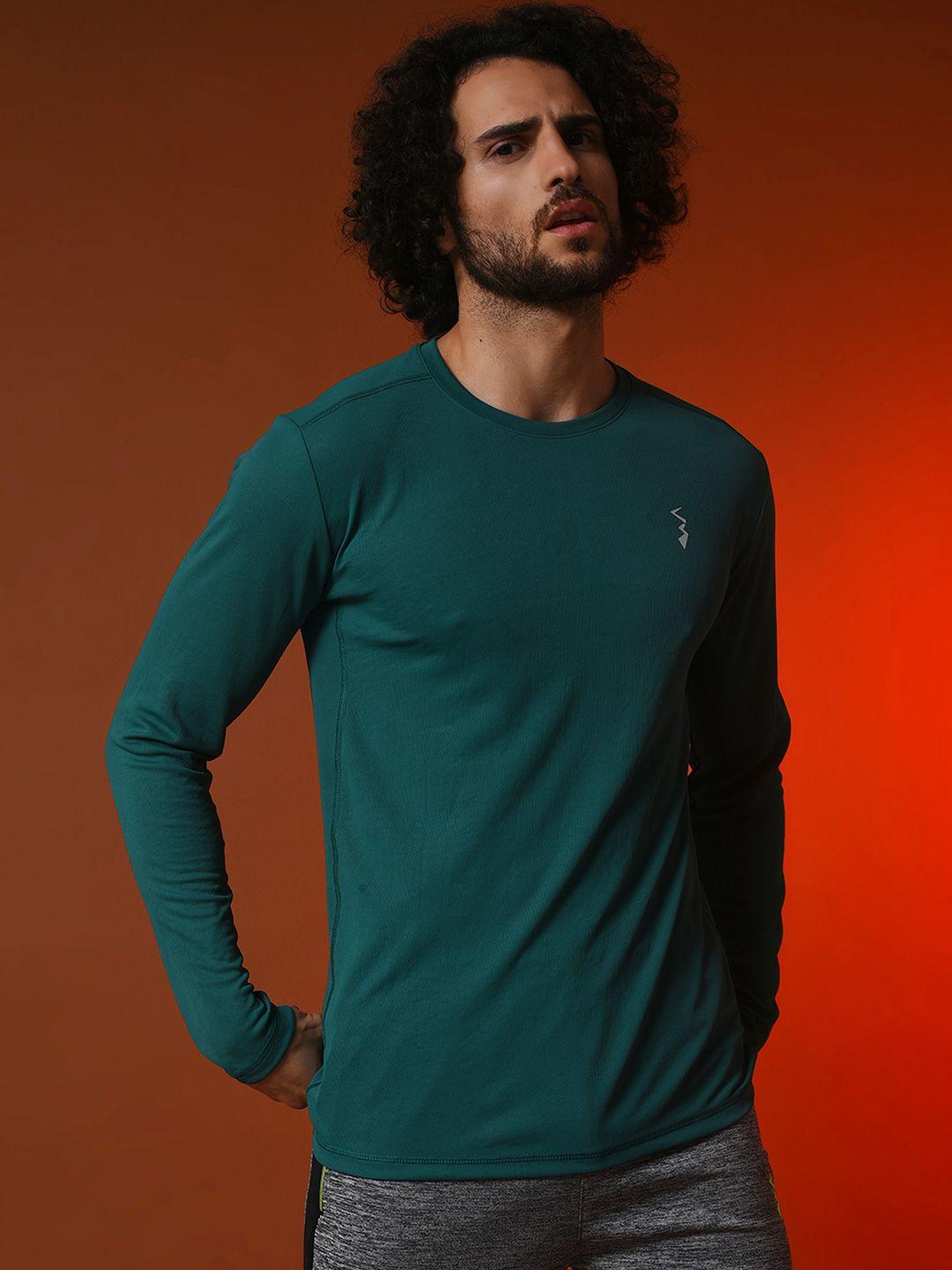 campus sutra green dry-fit sports t-shirt