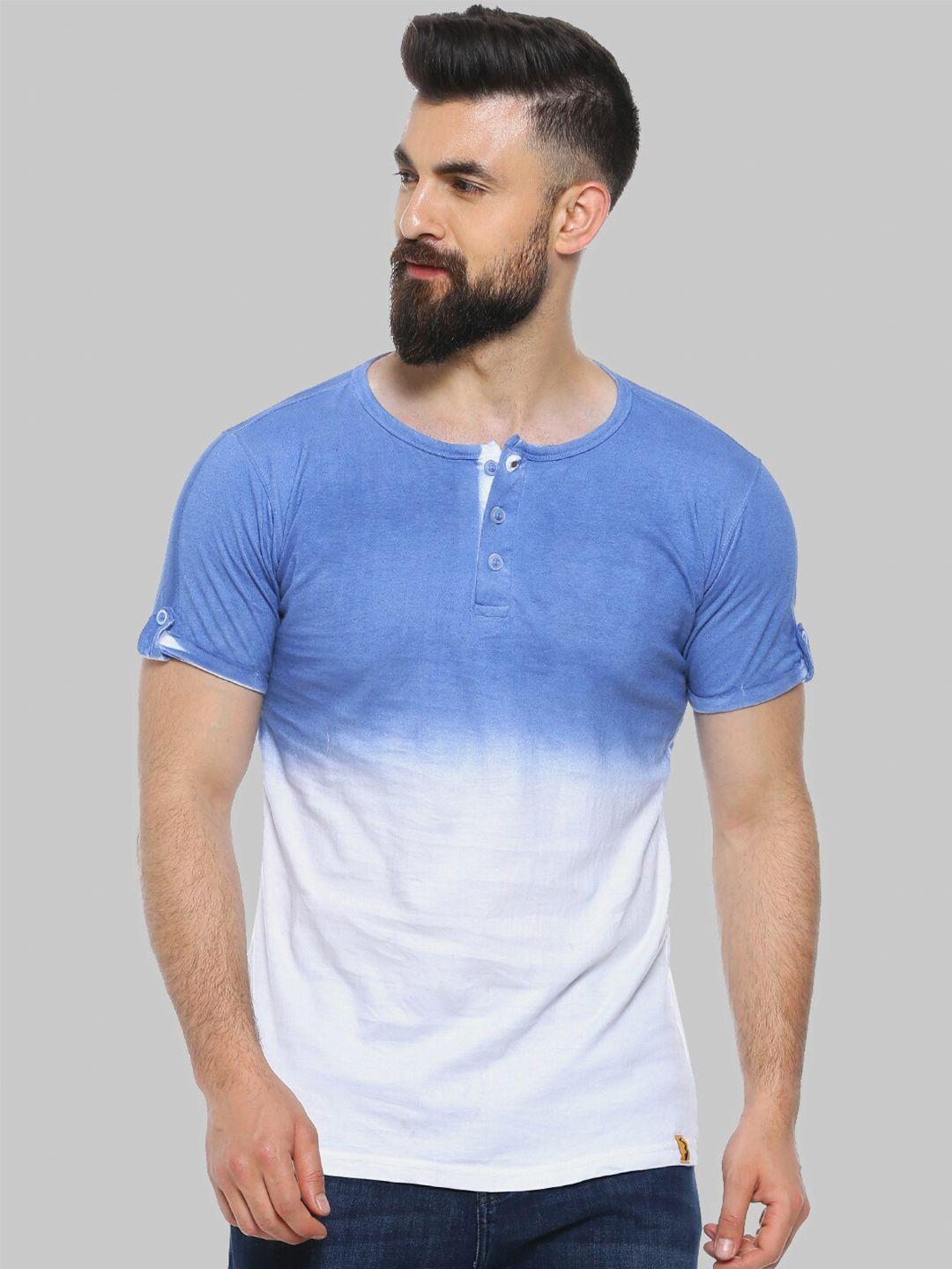 campus sutra henley neck short sleeves casual t-shirt