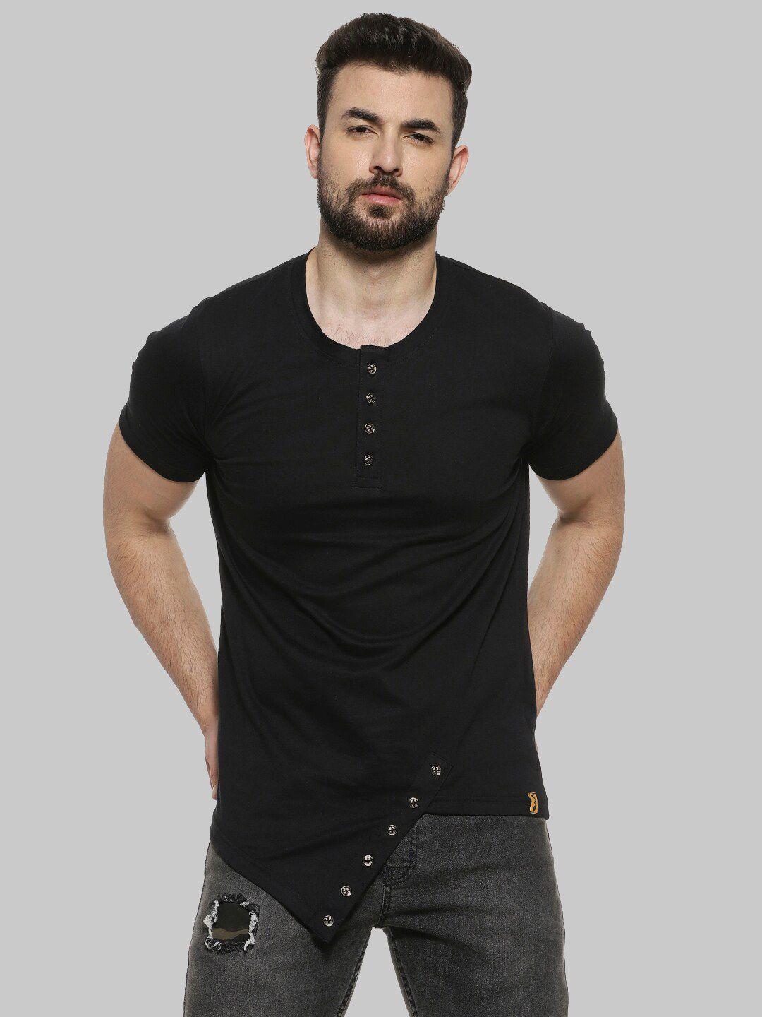 campus sutra henley neck short sleeves casual t-shirt