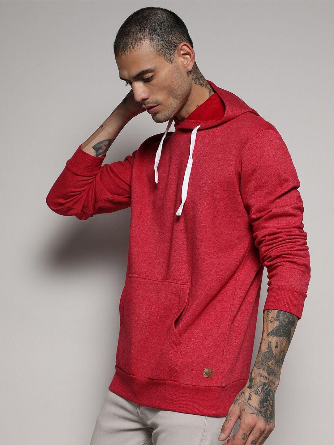 campus sutra hooded kangaroo pocket cotton sweatshirt