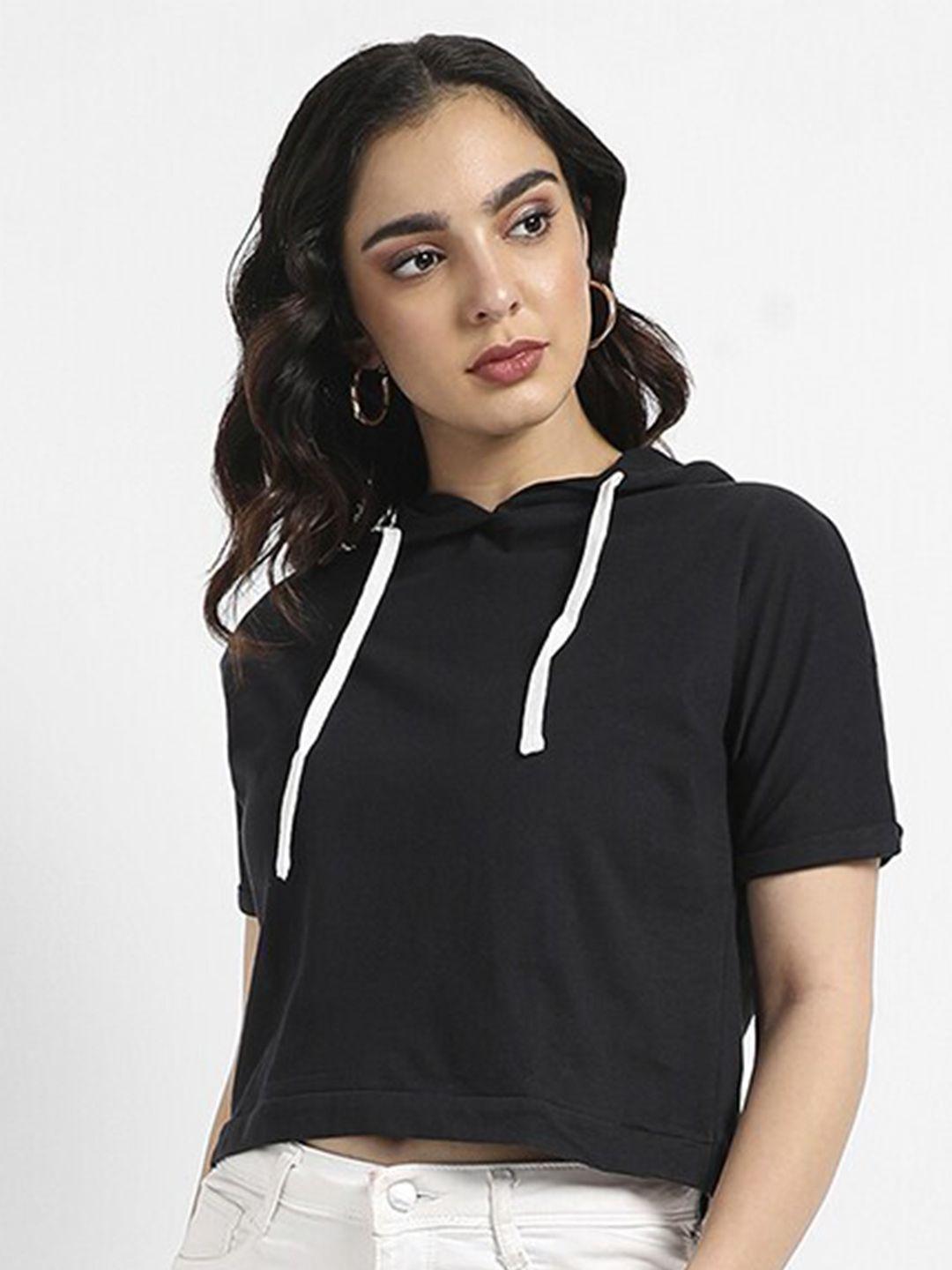 campus sutra hooded neck cotton top