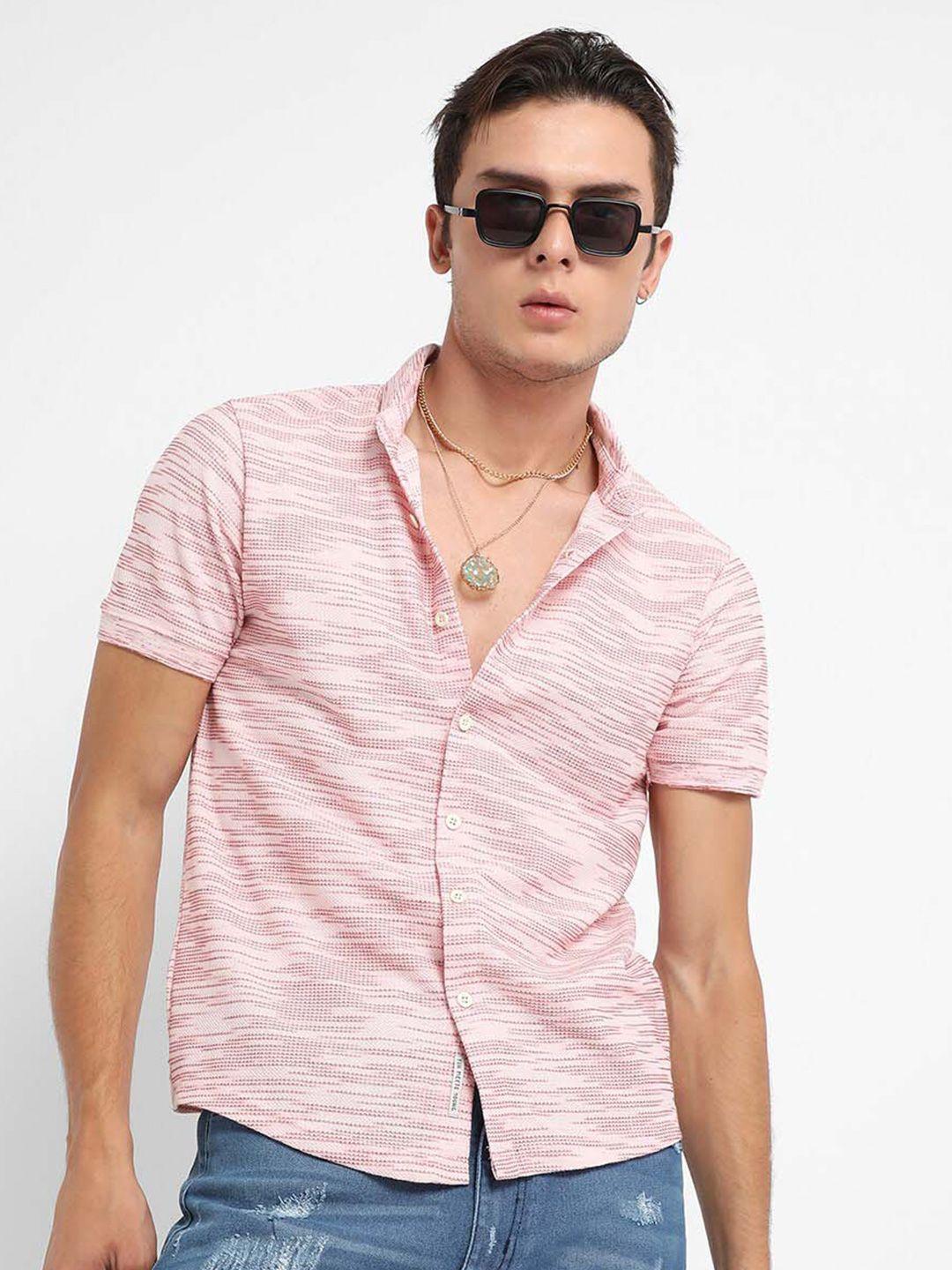 campus sutra horizontal striped classic regular fit casual shirt