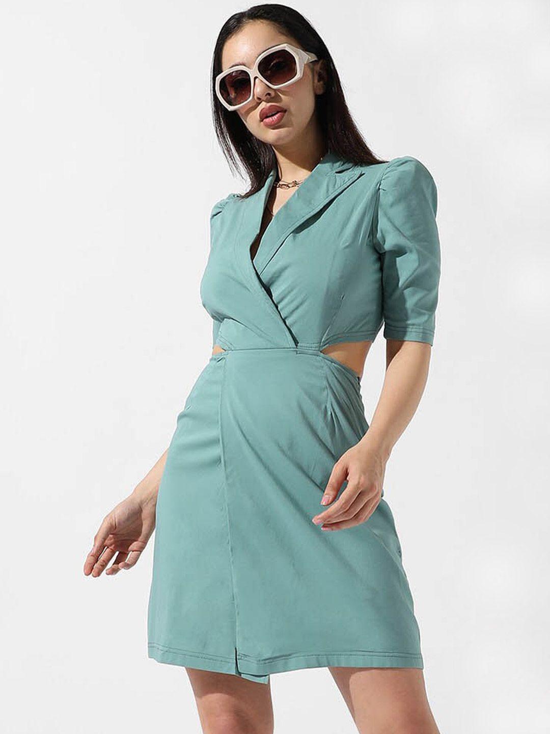 campus sutra lapel collar wrap dress