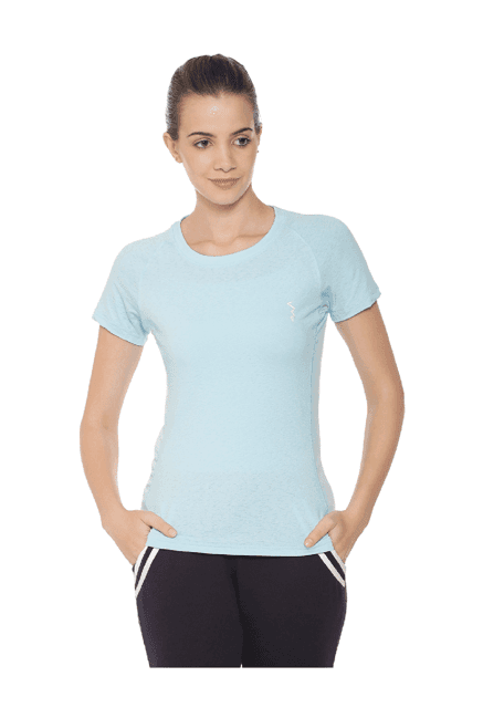 campus sutra light blue polyester t-shirt