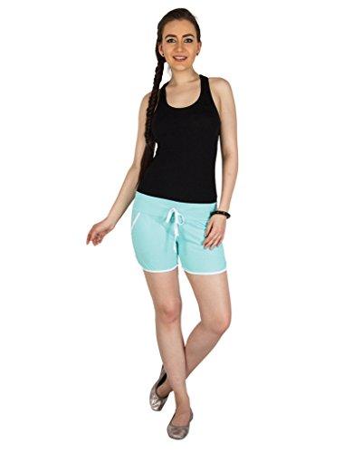 campus sutra light green pro solid women's chino shorts with tipping green (ss15sol_tshort_w_pln_sg_xl)