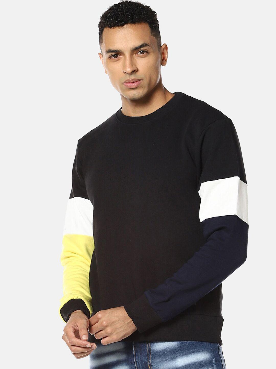 campus sutra men black sweatshirt