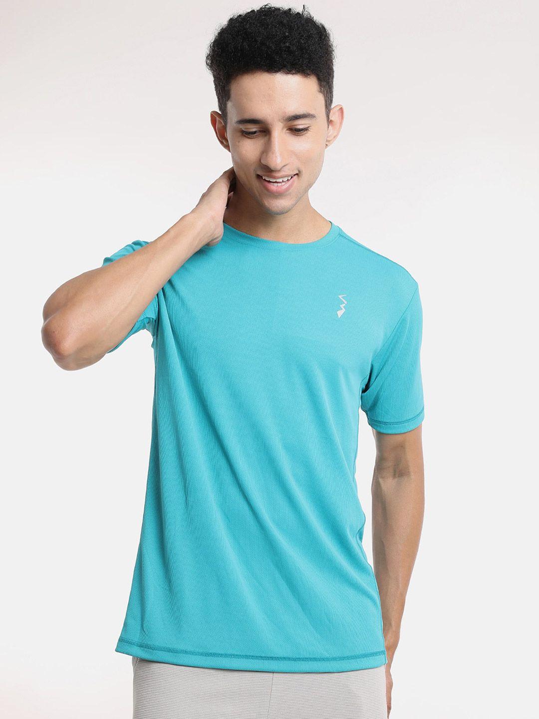 campus sutra men blue regular fit outdoor t-shirt