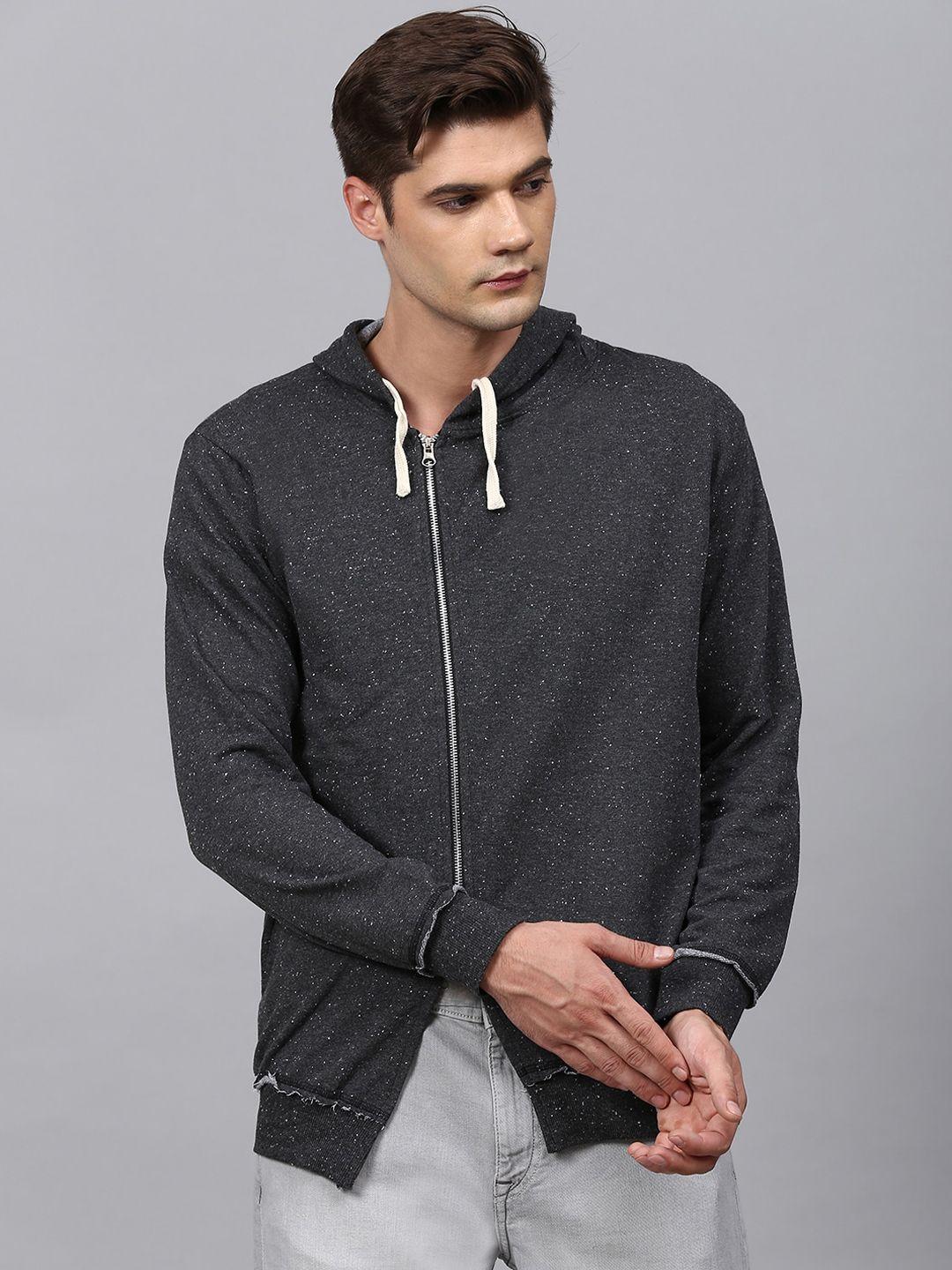 campus sutra men charcoal grey sporty jacket