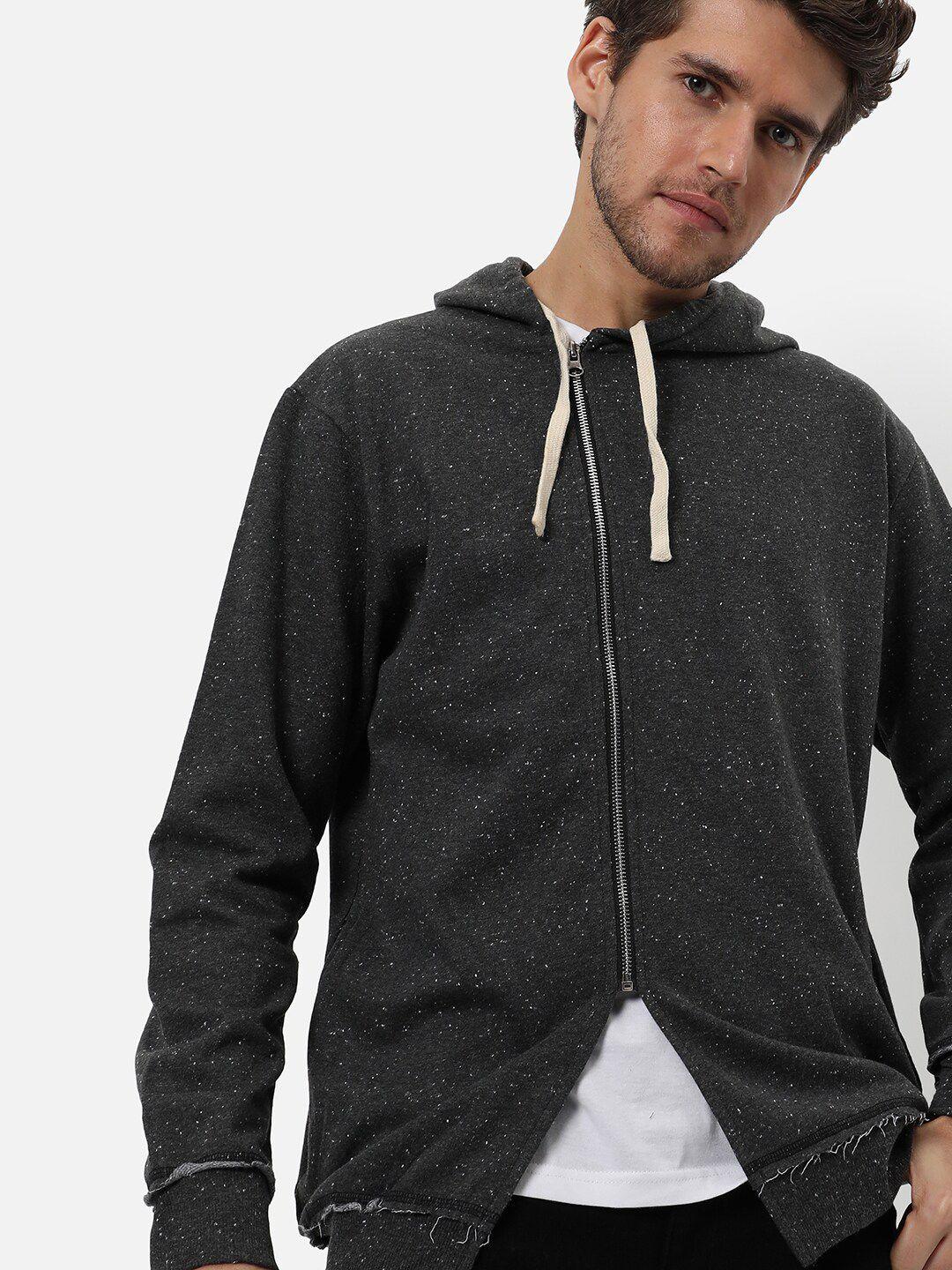 campus sutra men grey windcheater outdoor cotton sporty jacket