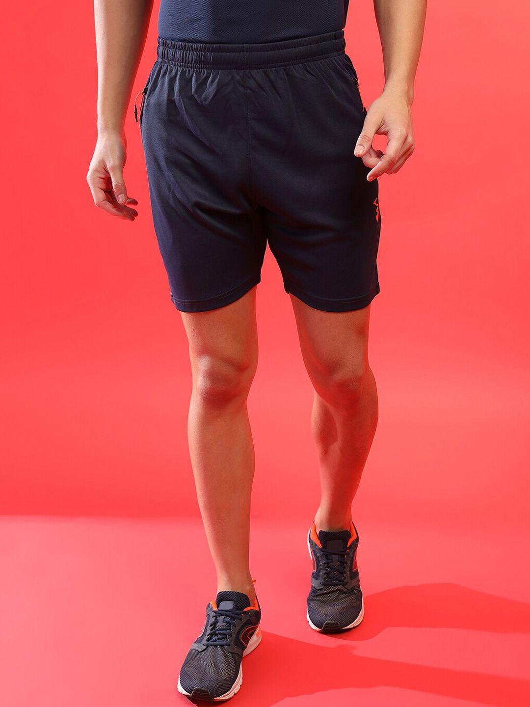 campus sutra men navy blue outdoor sports shorts