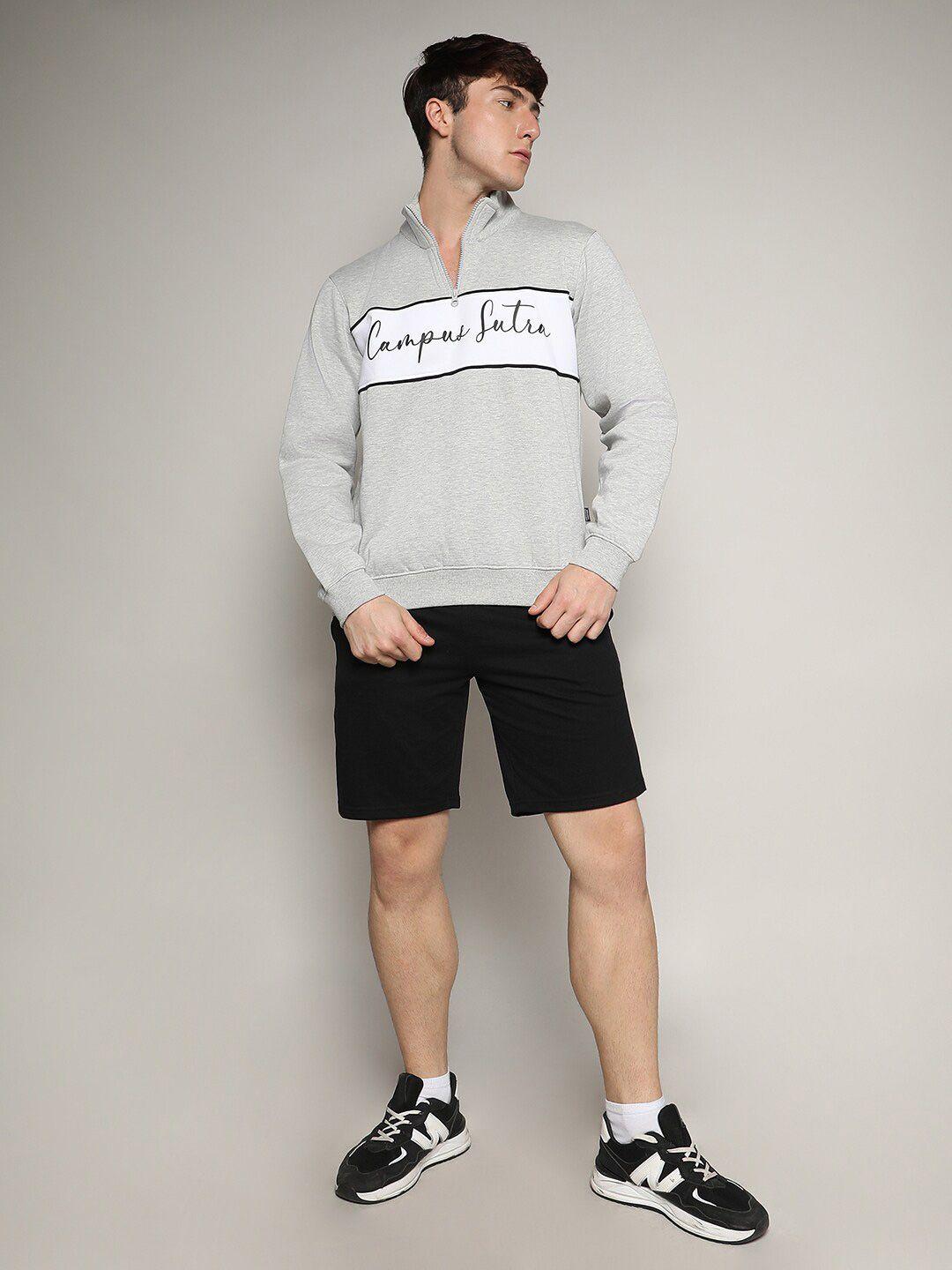 campus sutra men printed sweatshirt