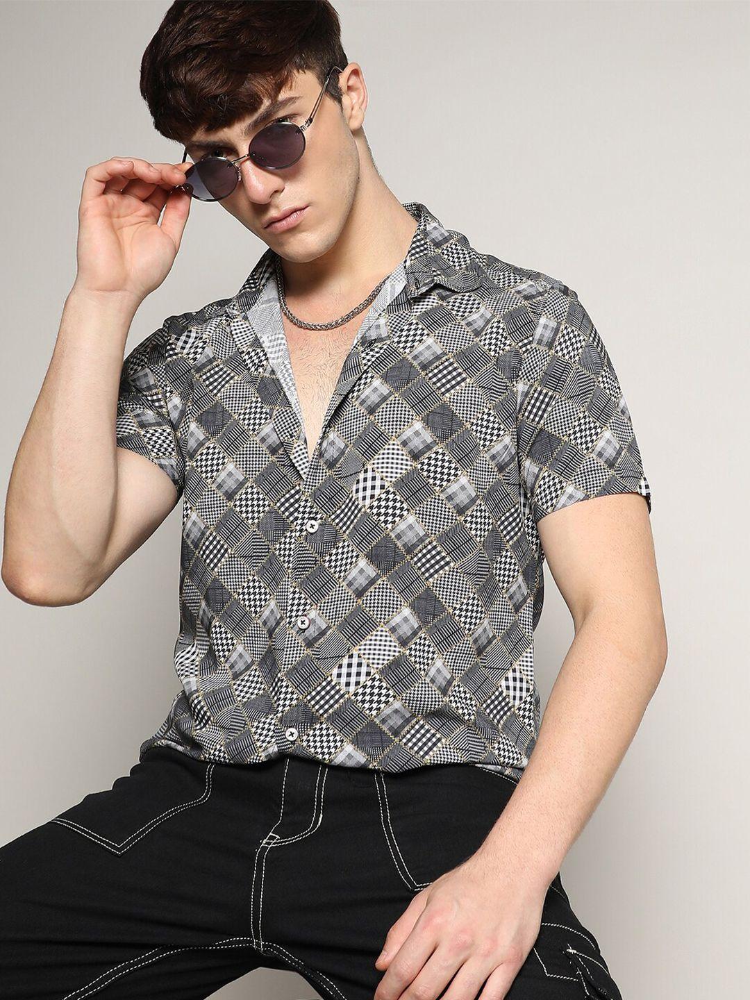 campus sutra men relaxed floral opaque printed casual shirt