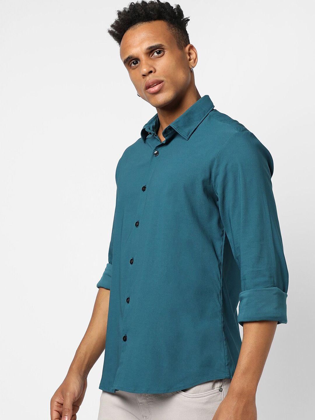 campus sutra men solid classic casual shirt
