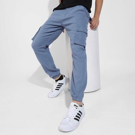 campus sutra men solid joggers trousers