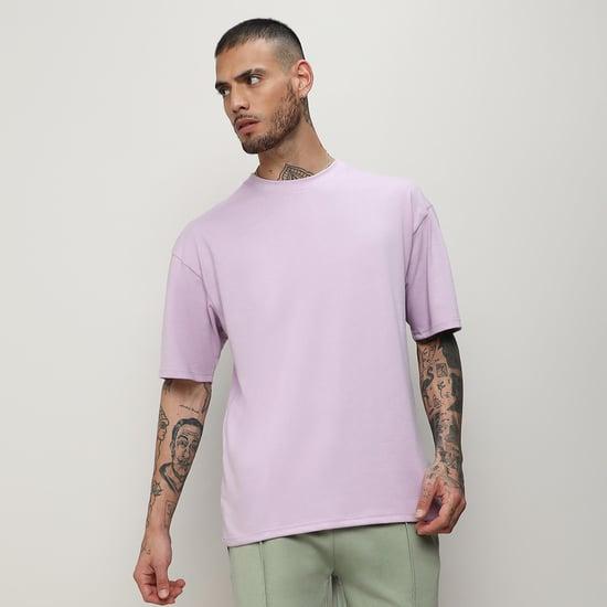 campus sutra men solid oversized t-shirt