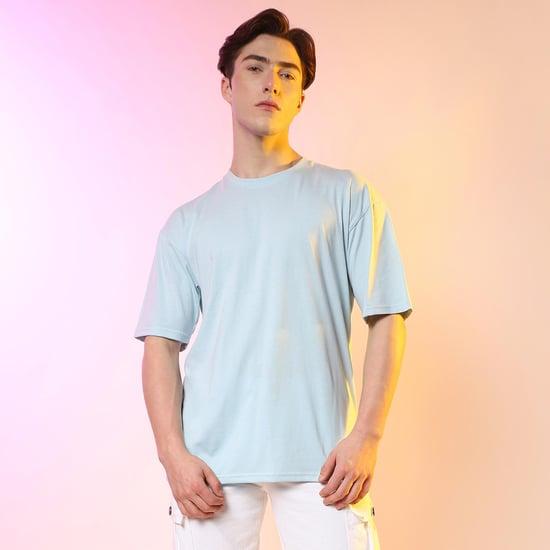campus sutra men solid oversized t-shirt