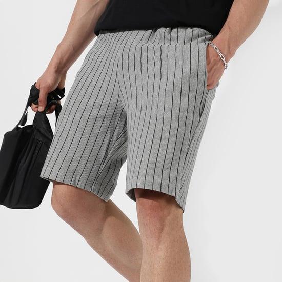 campus sutra men striped shorts
