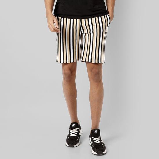 campus sutra men striped shorts