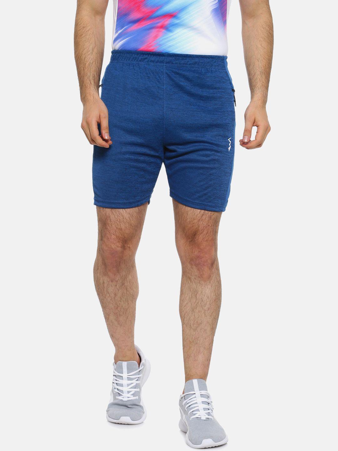 campus sutra men teal blue solid regular fit regular shorts