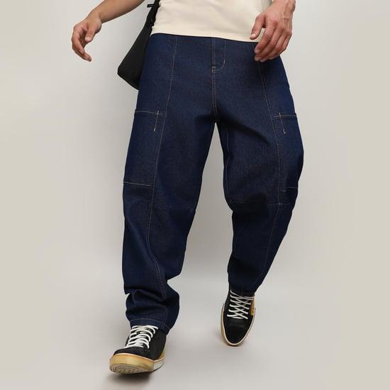 campus sutra men washed baggy jeans