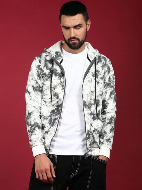 campus sutra multi regular fit printed hooded sweatshirt