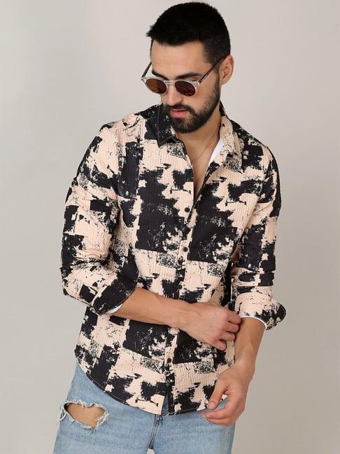 campus sutra multicolored regular fit printed shirt