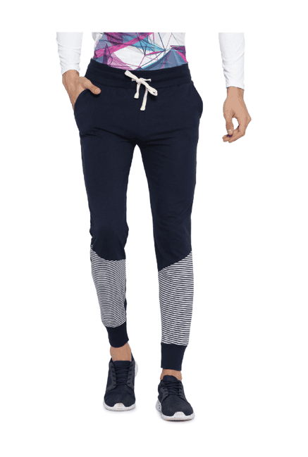 campus sutra navy cotton joggers