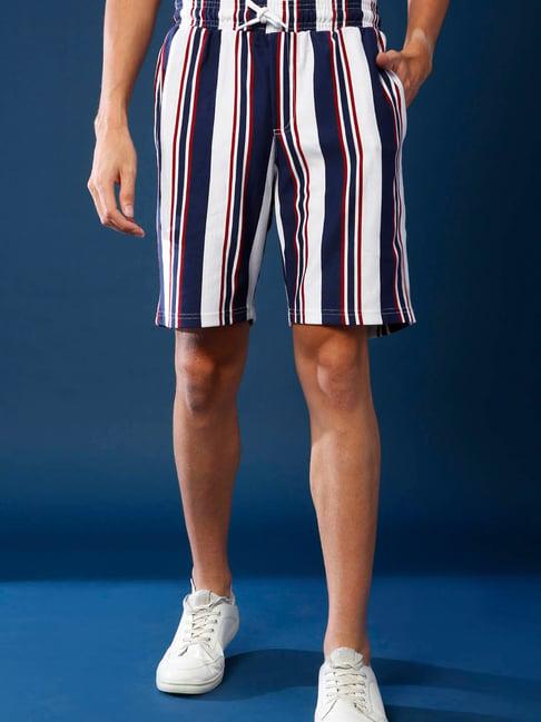 campus sutra navy striped shorts