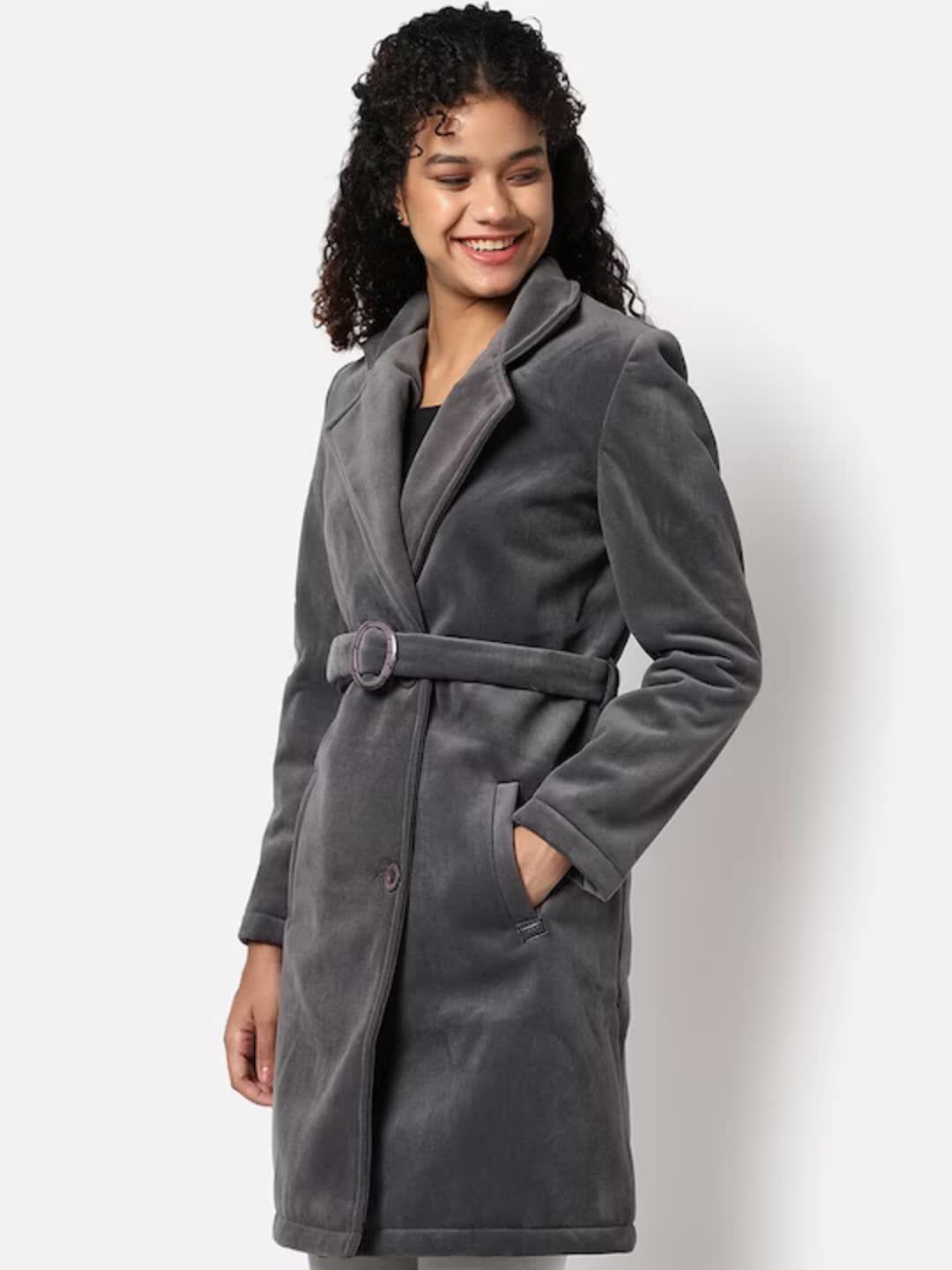 campus sutra notched lapel collar longline overcoat