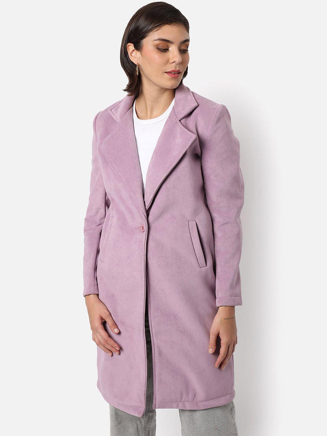 campus sutra notched lapel longline single-breasted overcoat